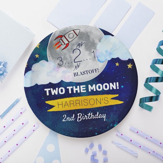 Assiettes En Carton Deux La Lune 2e Anniversaire