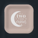 Assiettes En Carton Deux La Lune Blush<br><div class="desc">Un design "deux fois la lune" avec un arrière - plan rose vif - parfait pour votre petit lune thème 2e anniversaire! Dans cette conception vous pouvez modifier la couleur de l'arrière - plan,  l'élément de typographie de lune et aussi le motif étoile le long du fond.</div>