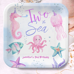 Assiettes En Carton Deux La Mer ! Mermaid 2e anniversaire Mare Océan