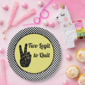 Assiettes En Carton Deux Legit to Quit| Retro 2nd Birthday Checkerboar (Fête)