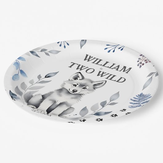 Assiettes En Carton Deux loups sauvages thème fête d'anniversaire vais (Angle)