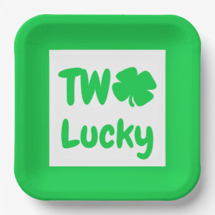 Assiettes En Carton Deux Lucky St Patrick's Day 2e anniversaire