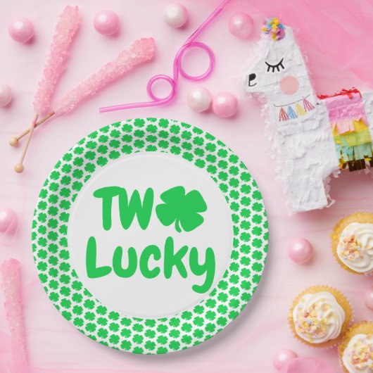 Assiettes En Carton Deux Lucky St Patrick's Day 2e anniversaire (Fête)