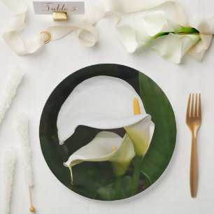 Assiettes En Carton Deux Lys Calla Blanche Floral