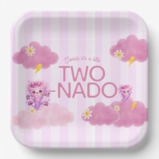 Assiettes En Carton Deux-Nado anniversaire, 2ème fête d'anniversaire,
