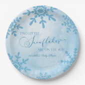 Assiettes En Carton Deux petits flocons de neige Baby shower jumeaux d (Devant)