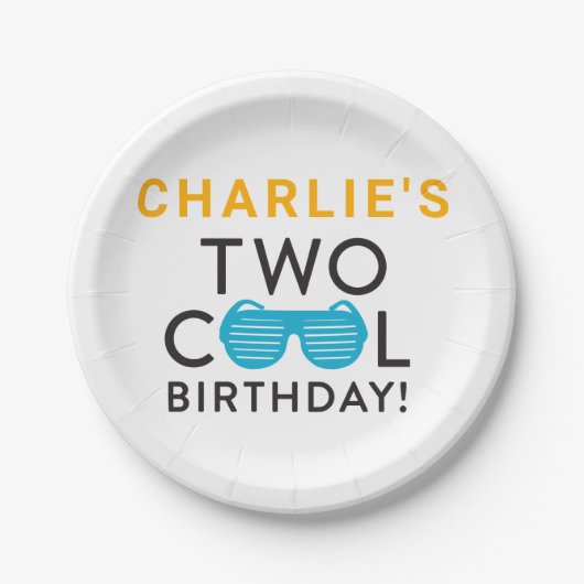 Assiettes En Carton Deux places de fête d'anniversaire Cool (Devant)