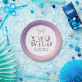 Assiettes En Carton Deux plaques de fête d'anniversaire de fleurs sauv (Fête)