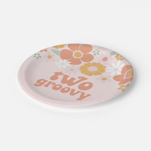 Assiettes En Carton Deux plaques de papier d'anniversaire Super Retro (Angle)