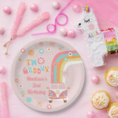 Assiettes En Carton Deux plaques de papier Retro Super Boho Anniversai (Fête)