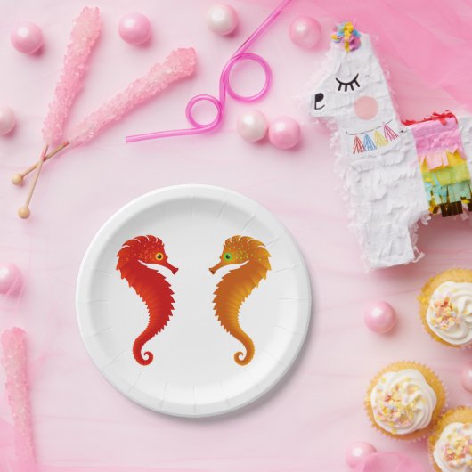 Assiettes En Carton Deux plaques en papier Seahores (Fête)