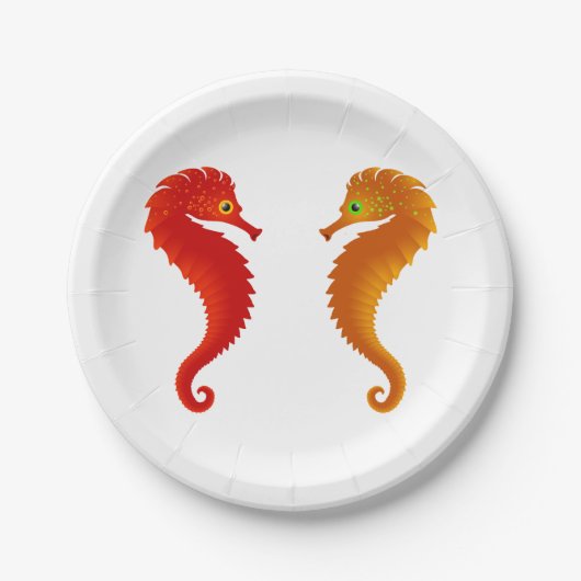 Assiettes En Carton Deux plaques en papier Seahores (Devant)