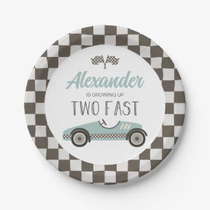 Assiettes En Carton Deux Plaques Papier d'Anniversaire bleu Rapide