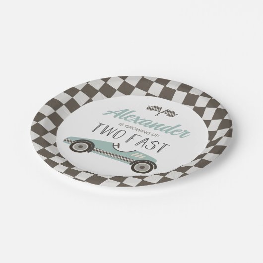 Assiettes En Carton Deux Plaques Papier d'Anniversaire bleu Rapide (Angle)