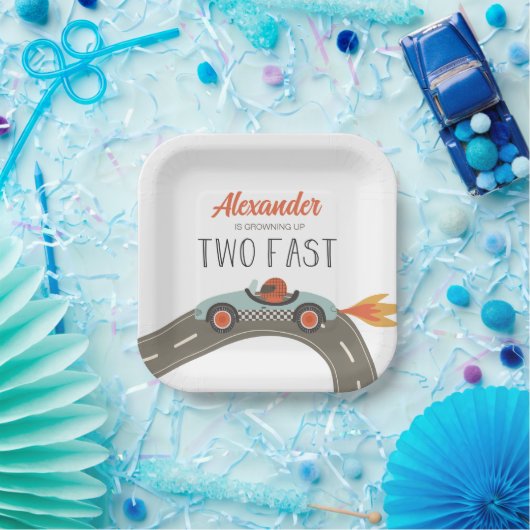 Assiettes En Carton Deux Plaques Papier d'Anniversaire BLEUE Rapide (Fête)