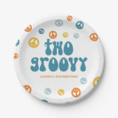 Assiettes En Carton Deux Plaques papier d'anniversaire Retro Garçon Su (Devant)