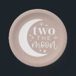 Assiettes En Carton Deux Plaques Papier Lune<br><div class="desc">Un design "deux fois la lune" avec un arrière - plan rose vif - parfait pour votre petit lune thème 2e anniversaire! Dans cette conception,  vous pouvez modifier la couleur de l'arrière - plan et l'élément de typographie de lune.</div>