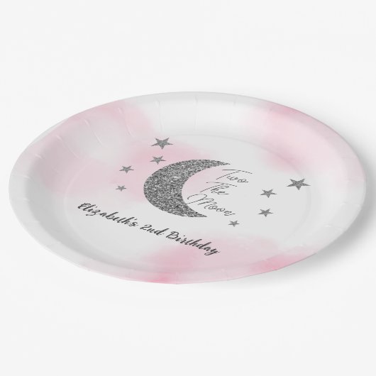 Assiettes En Carton Deux Plaques Papier Lune 2e Anniversaire (Angle)
