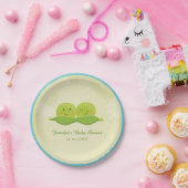 Assiettes En Carton Deux pois dans un pod Plaques de papier Baby showe (Fête)