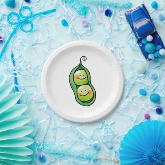 Assiettes En Carton Deux pois dans une cosse (Fête)