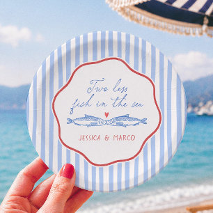 Assiettes En Carton Deux Poissons de Moins dans la Mer Enterrement de