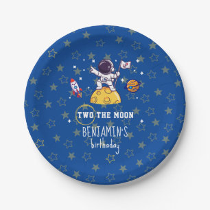 Assiettes En Carton Deux pour la Lune Deuxième Anniversaire Enfants