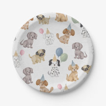 Deux roses laissez les chiens sortir la plaque de