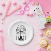 Assiettes En Carton Deux squelettes amoureux (Fête)