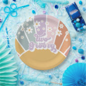 Assiettes En Carton Deux Sunshine Retro Super Rainbow Daisy (Fête)