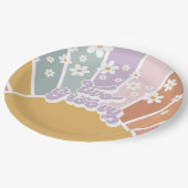 Assiettes En Carton Deux Sunshine Retro Super Rainbow Daisy (Angle)