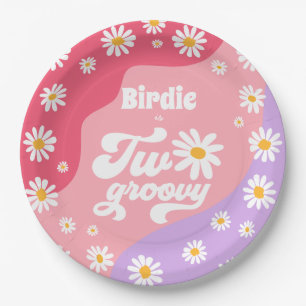 Assiettes En Carton Deux Super 2ème anniversaire de fête Boho Retro