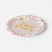 Assiettes En Carton Deux Super Pink Daisy Checker (Angle)