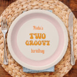 Assiettes En Carton Deux Super Retro Floral 2e anniversaire<br><div class="desc">Cute "deux plaques super" en papier pour un thème rétro floral fête de deuxième anniversaire. Ce design est composé d'un motif de fleurs sauvages fantaisistes, dans une palette de couleurs bohème, marron et terre cuite, beige, rose et jaune. Parfait pour les thèmes rétro et boho party au printemps et en...</div>