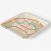 Assiettes En Carton Deux Super Retro Rainbow Daisy Anniversaire (Angulaire)