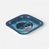 Assiettes En Carton Deux têtes de loup majestueuses (Angulaire)