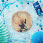 ASSIETTES EN CARTON DEUX TULIPS ORANGE PLAQUE DE PAPIER (Fête)