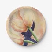 ASSIETTES EN CARTON DEUX TULIPS ORANGE PLAQUE DE PAPIER (Devant)