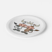 Assiettes En Carton Deux vaches de dessin (Angle)