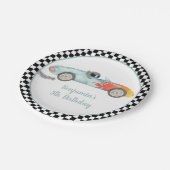 Assiettes En Carton Deux voitures de course rapide anniversaire (Angle)