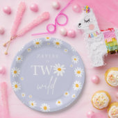 Assiettes En Carton Deux Wild 2e fête d'anniversaire Boho Retro Daisy (Fête)