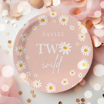 Assiettes En Carton Deux Wild 2e fête d'anniversaire Boho Retro Daisy<br><div class="desc">Deux Wild 2e fête d'anniversaire Boho Retro Daisy Plaques de papier</div>