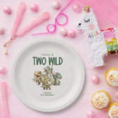 Assiettes En Carton Deux Wild Cute Dinosaur 2e fête d'anniversaire (Fête)