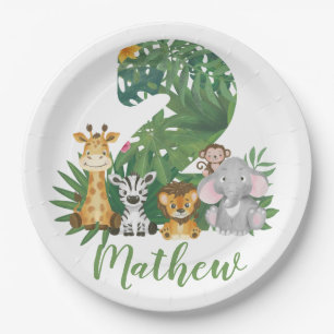 Assiettes En Carton Deux Wild Un 2e anniversaire Jungle Safari