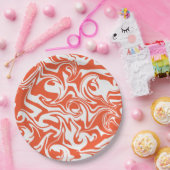 Assiettes En Carton Déversement - Orange et blanc (Fête)