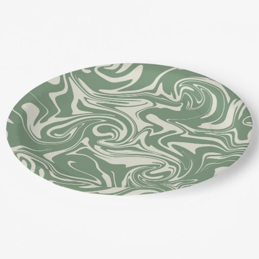 Assiettes En Carton Déversement - Vert (Angle)