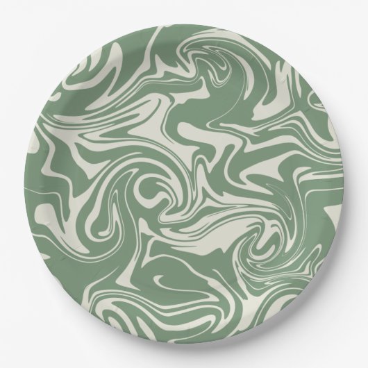 Assiettes En Carton Déversement - Vert (Devant)