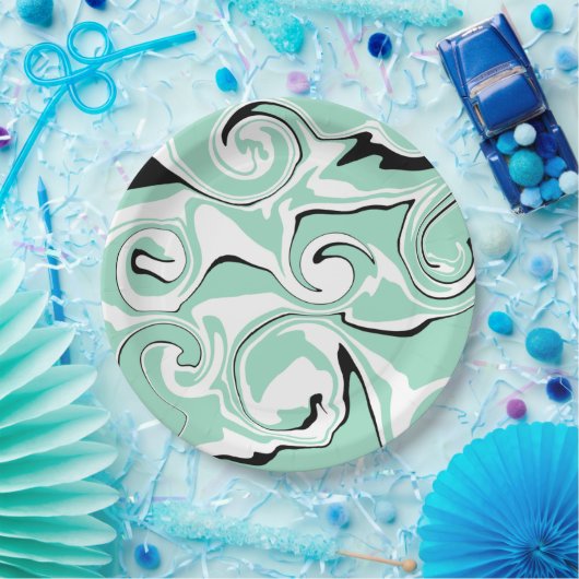 Assiettes En Carton Déversement - Vert (Monnaie) (Fête)