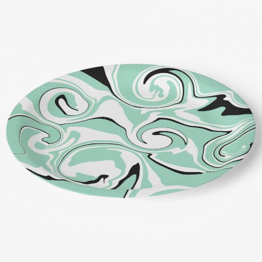 Assiettes En Carton Déversement - Vert (Monnaie) (Angle)