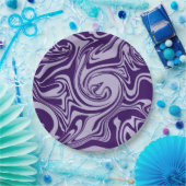 Assiettes En Carton Déversement - Violet (Fête)