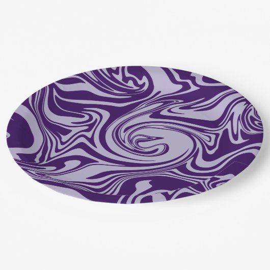 Assiettes En Carton Déversement - Violet (Angle)